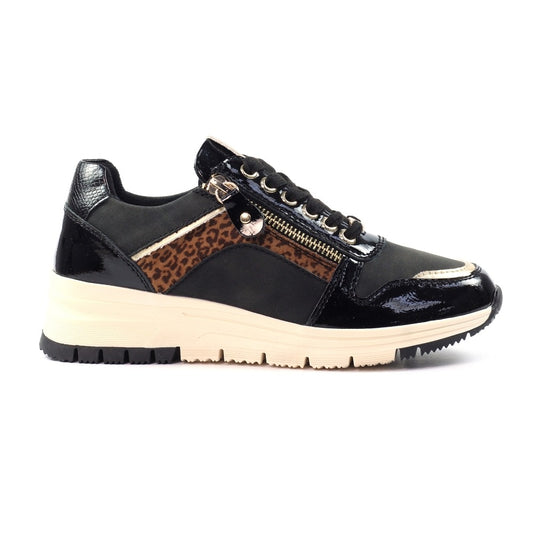 Lunar Kennedy Black Wedge Trainers