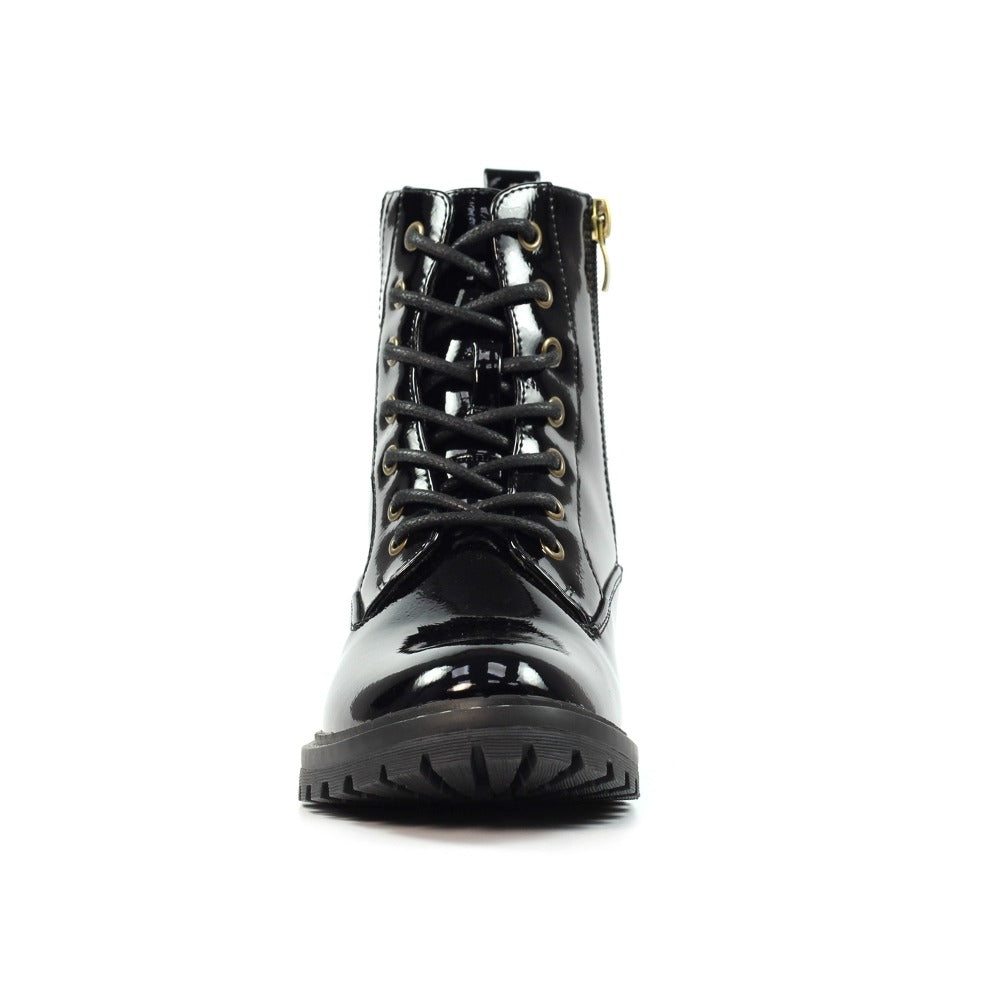 Lunar Nevada Black Patent Ankle Boots
