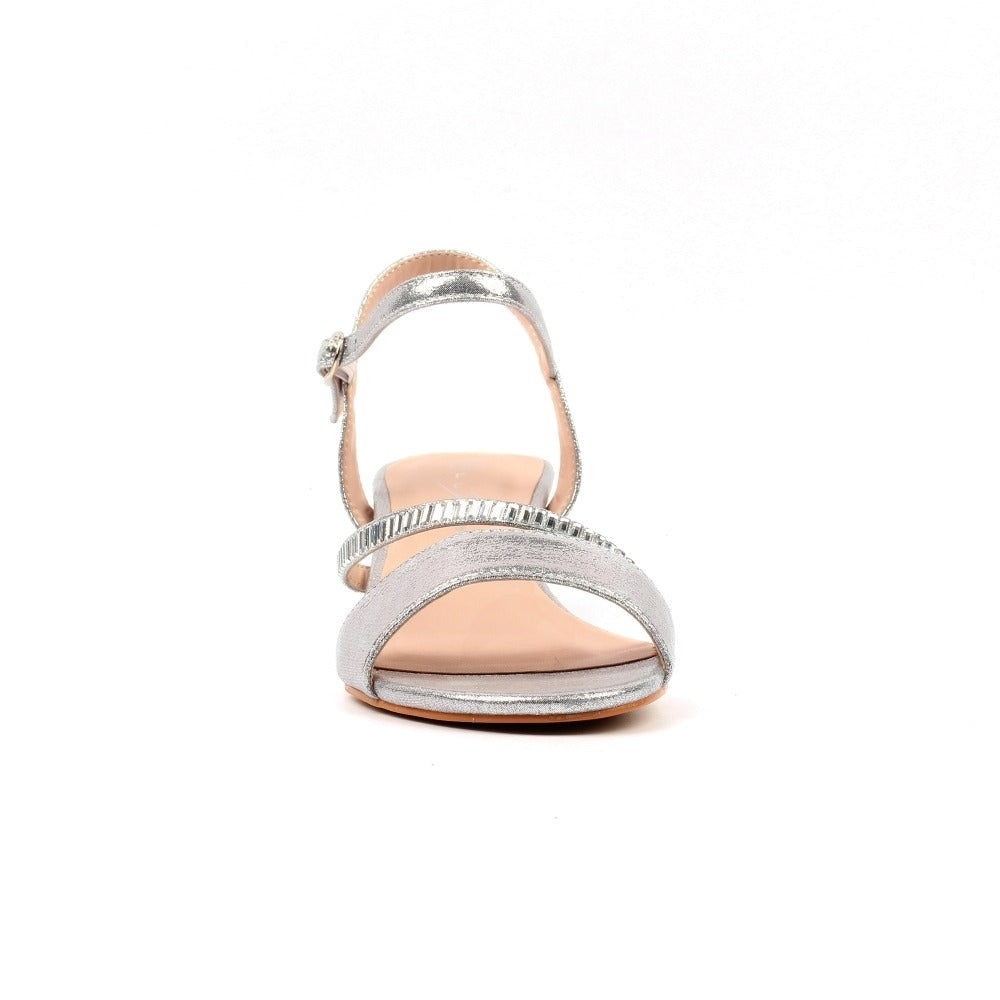 Lunar Jen Silver Block Heel Sandals