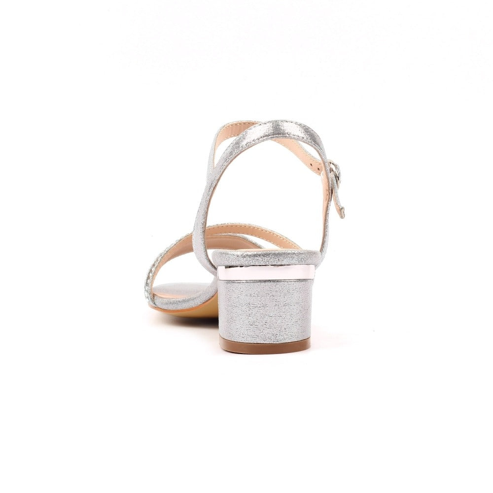 Lunar Jen Silver Block Heel Sandals
