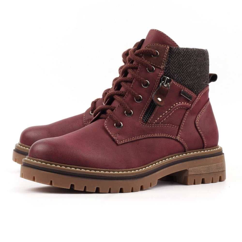 Lunar Caramel Burgundy Waterproof Boots