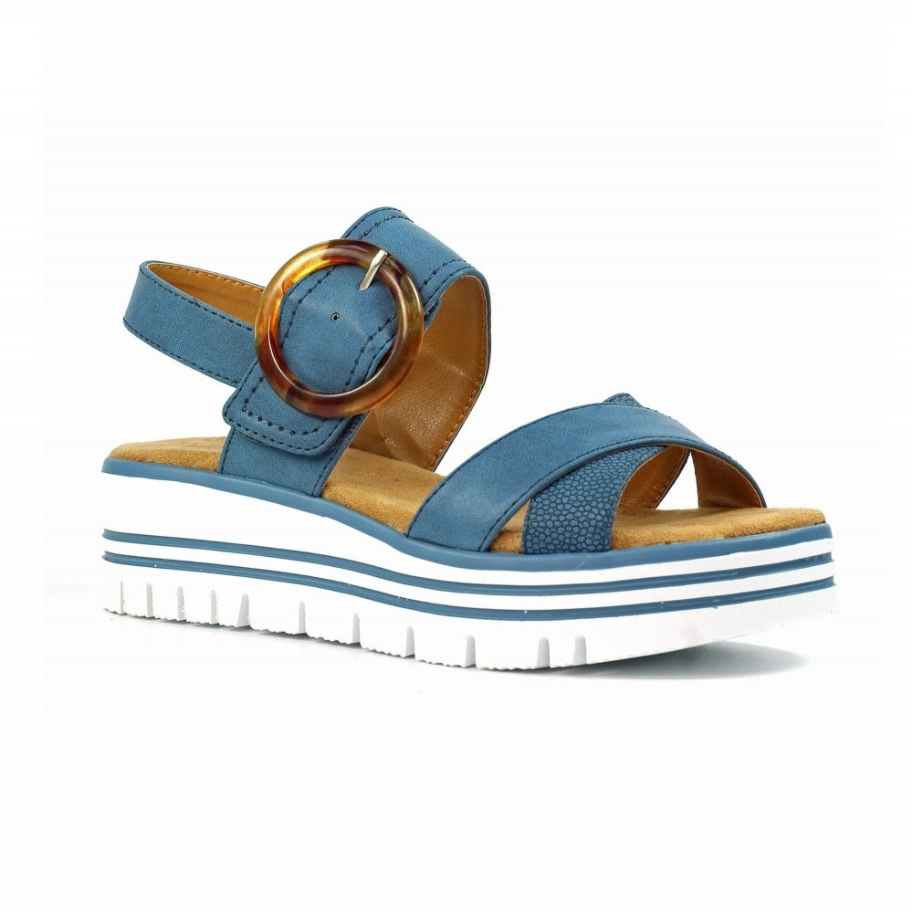 Lunar Elise Mid Blue Sandals