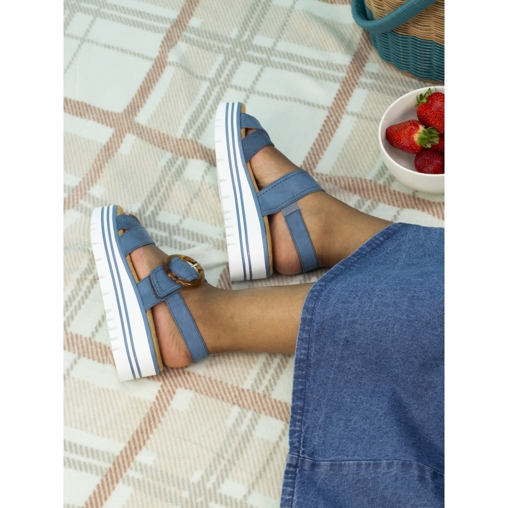 Lunar Elise Mid Blue Sandals