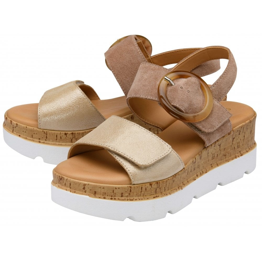 Lotus Cammie Taupe/Gold Sandal