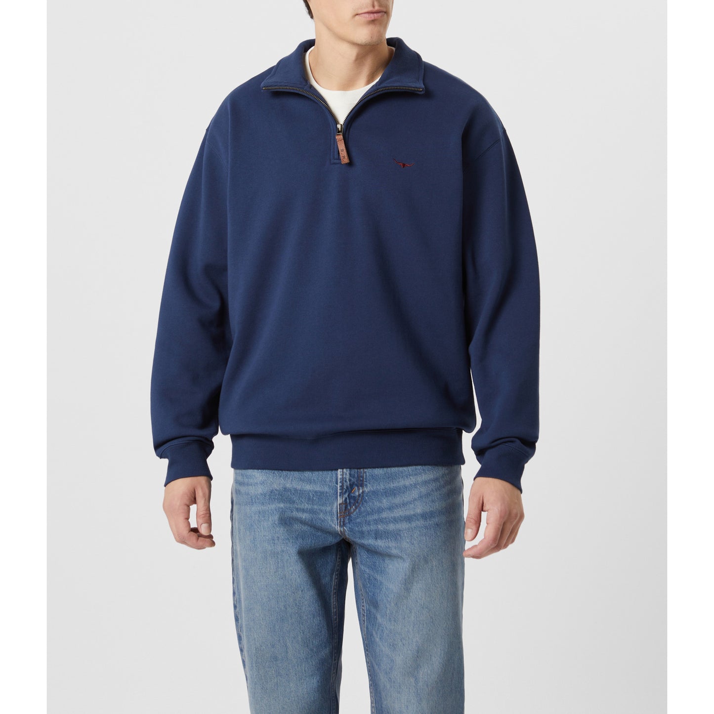 RM Williams Mulyungarie Vintage Blue 1/4 Zip Sweatshirt