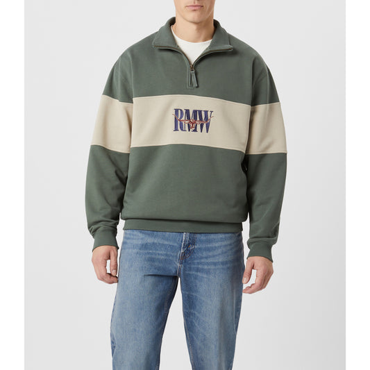 RM Williams Heritage Spruce Green 1/4 Zip Sweatshirt