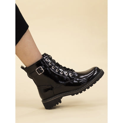 Lunar Parlour Black Patent Ankle Boot