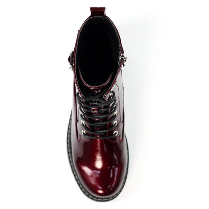 Lunar Parlour Burgundy Patent Ankle Boot