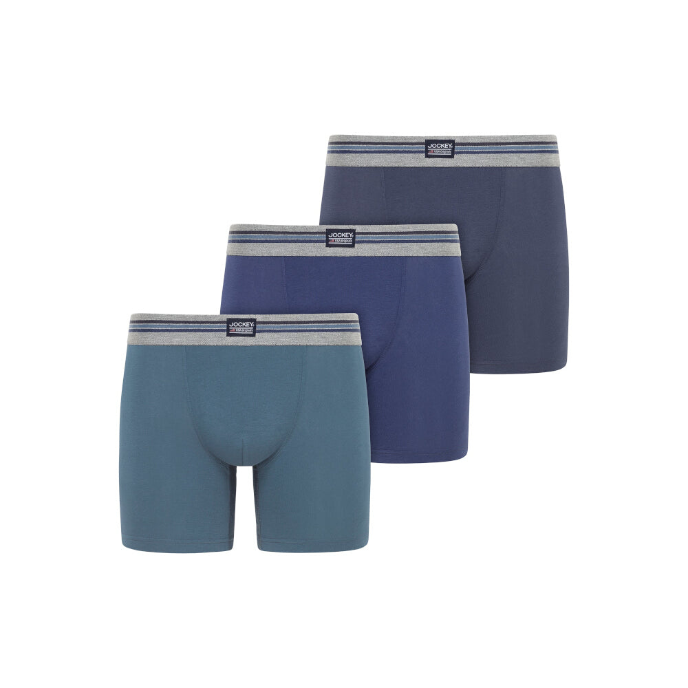 Jockey Cotton Blue Mix Stretch Boxer 3 Pack