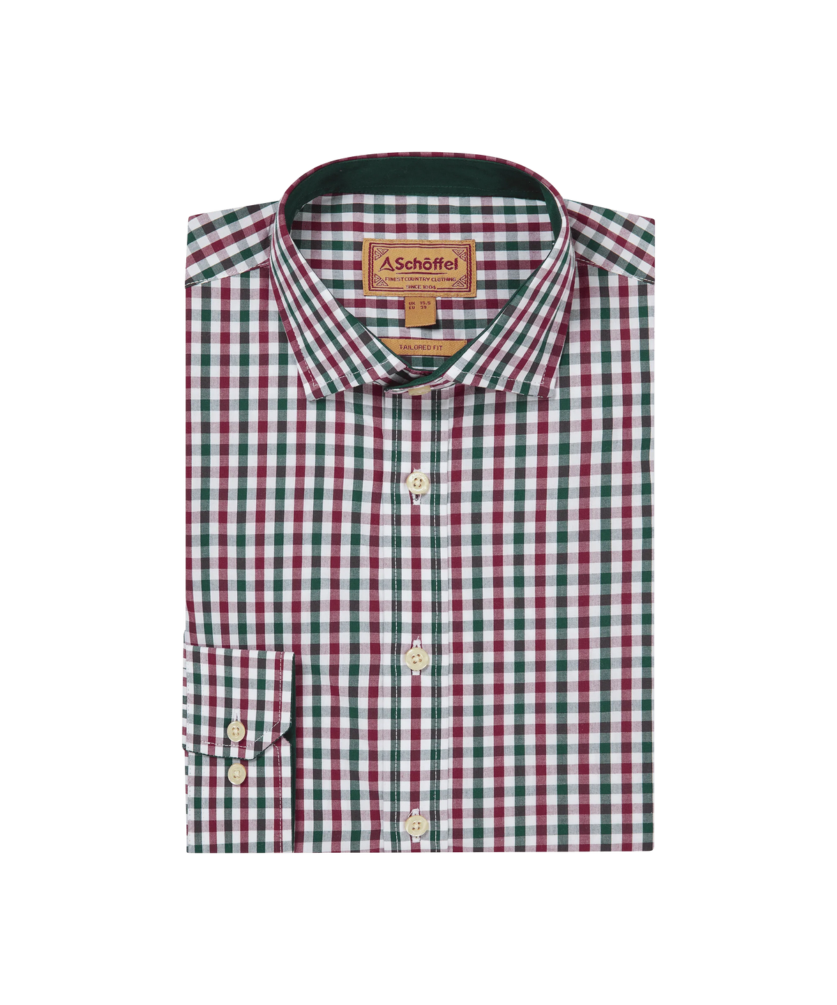 Schöffel Hebden Deep Pine/Burgundy Tailored Shirt