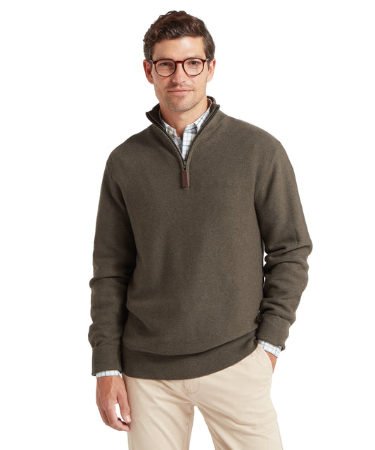 Schöffel Porthleven Beetle Green 1/4 Zip Jumper
