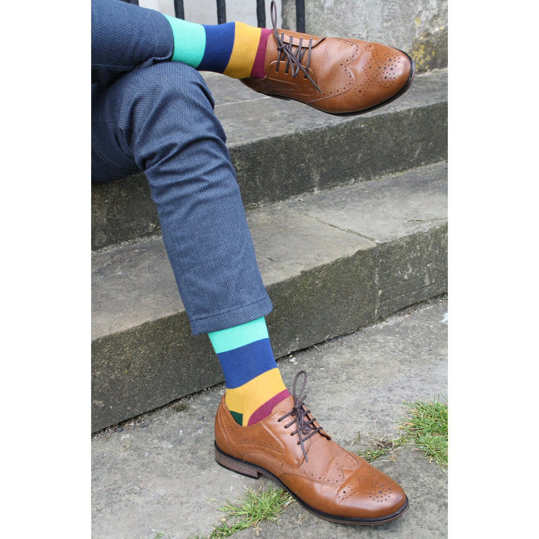 Swole Panda Multi Coloured Block Stripe