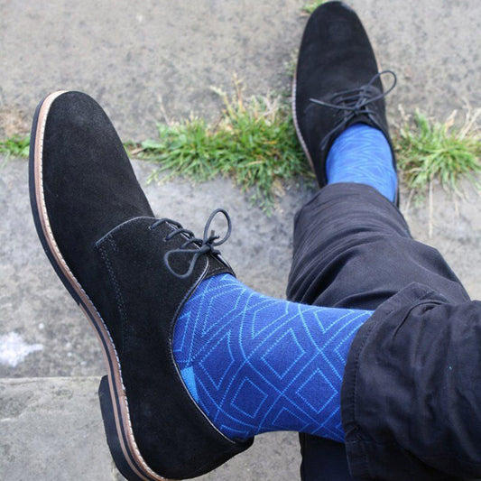 Swole Panda Blue Diamond Pattern Socks