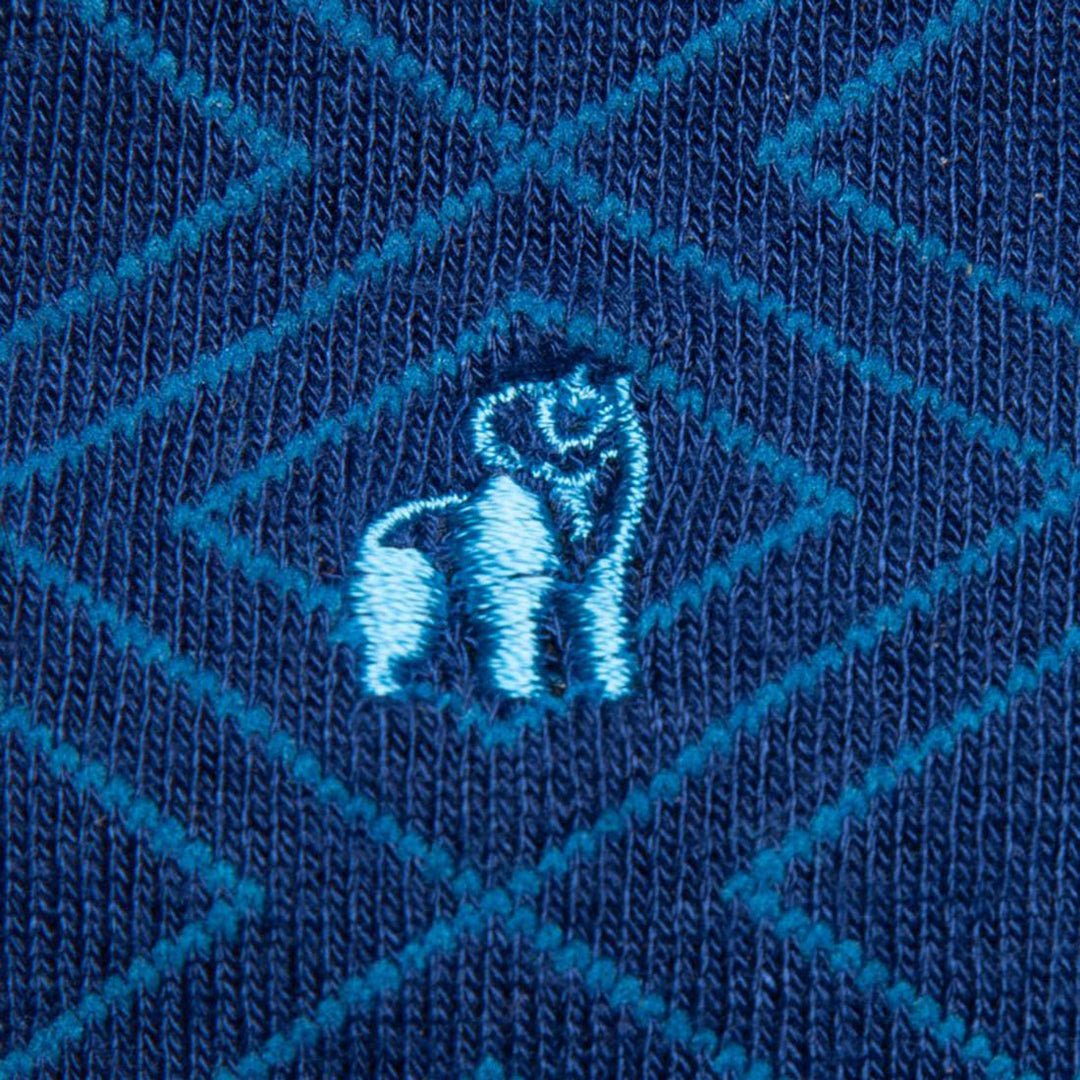 Swole Panda Blue Diamond Pattern Socks