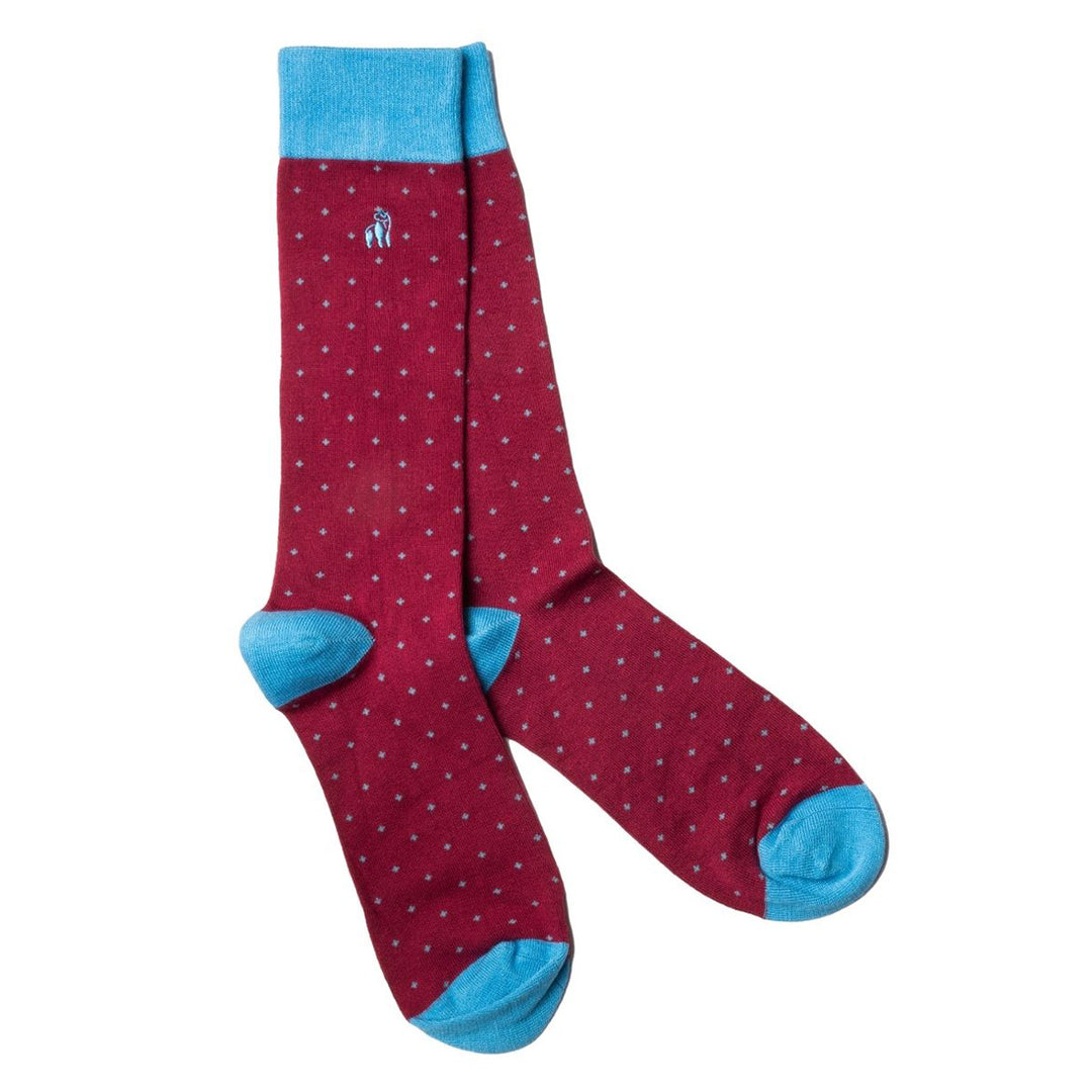 Swole Panda Spotted Burgundy Socks