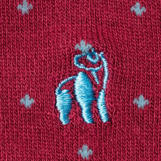 Swole Panda Spotted Burgundy Socks
