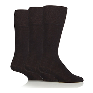 Gentle Grip 3 Pack Plain Knee High Socks - Black