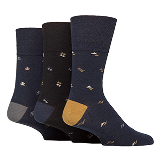 Gentle Grip 3 Pack Settlement Socks - Black/Navy