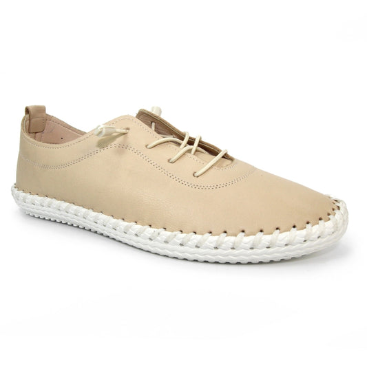 Lunar St Ives Beige Plimsolls