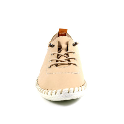 Lunar St Ives Beige Plimsolls