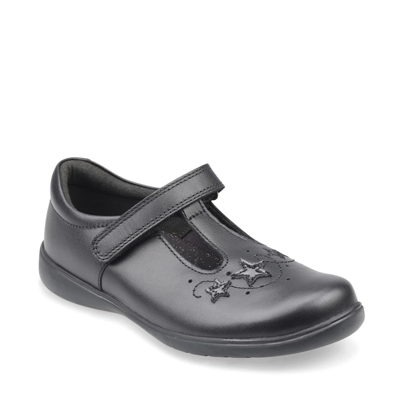 Start Rite Star Jump Black Leather School Shoes