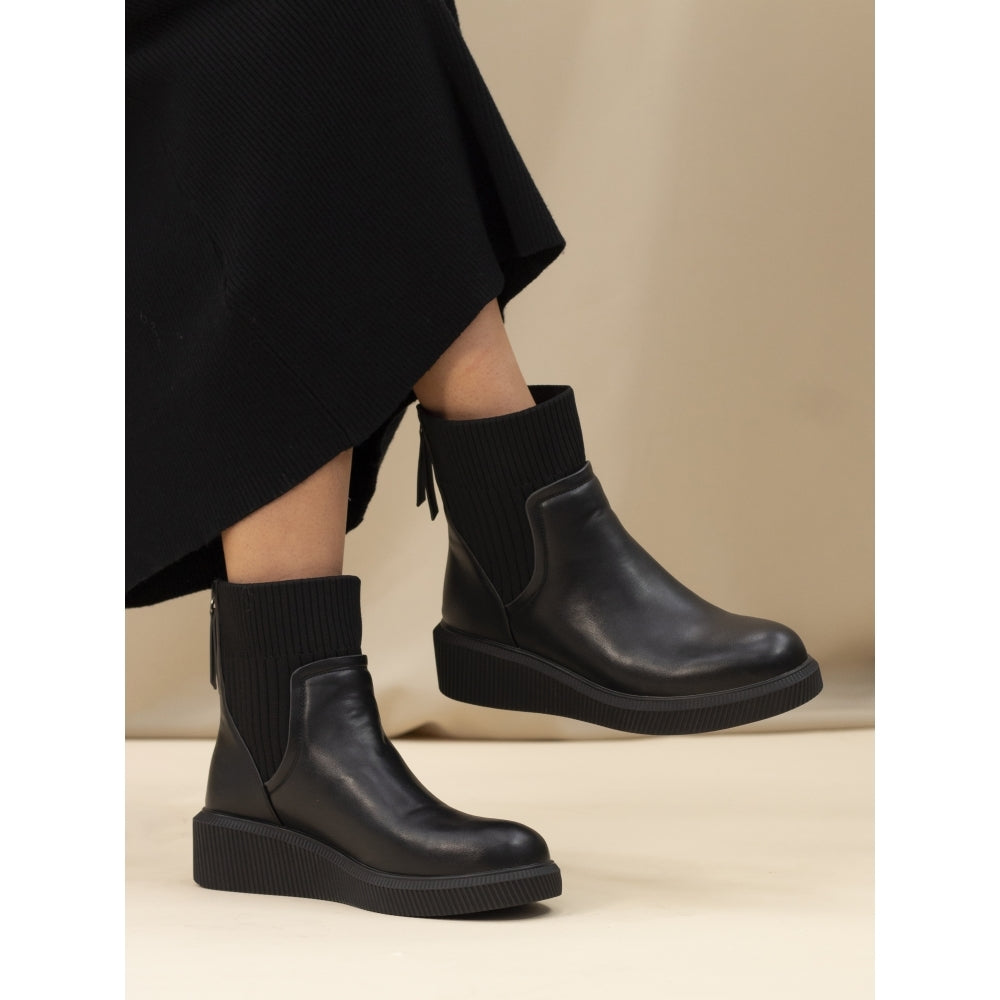 Lunar Tara Black Wedge Boot