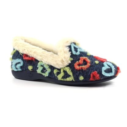 Lunar Truffle Navy Full Slipper