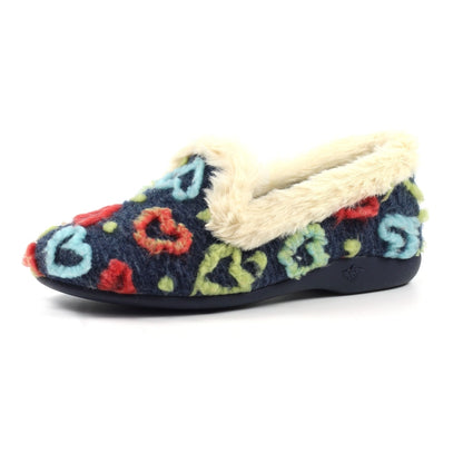 Lunar Truffle Navy Full Slipper