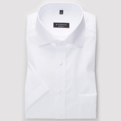 Eterna 1100 00 C187 Modern Fit White Short Sleeve Shirt