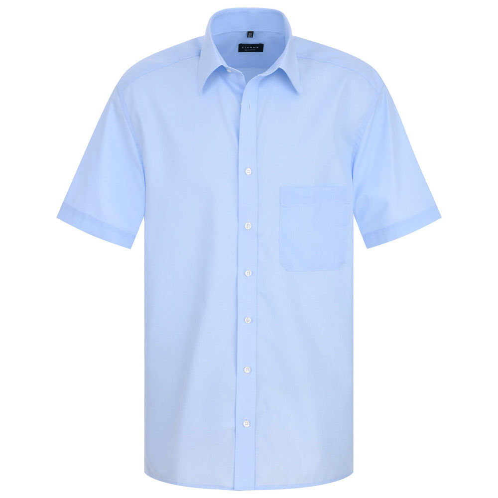 Eterna 1100 10 Comfort Fit Blue Short Sleeve Shirt