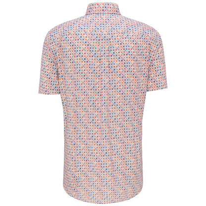 Fynch Hatton 1120 6051 6053 Mandarin Azure Short Sleeve Shirt