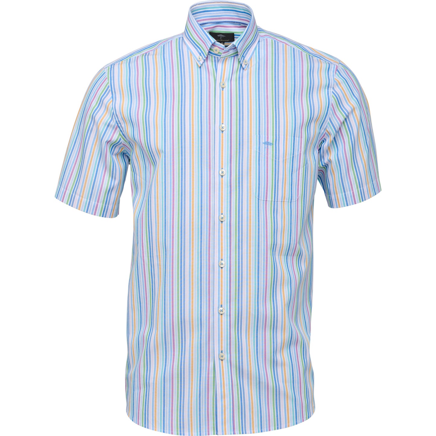 Fynch Hatton 1122 8171 8170 Multicolour Stripe Short Sleeve Summer Striped Shirt