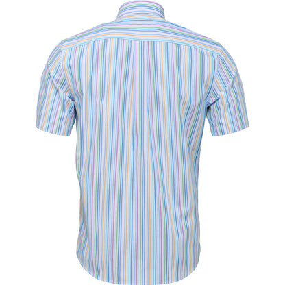 Fynch Hatton 1122 8171 8170 Multicolour Stripe Short Sleeve Summer Striped Shirt