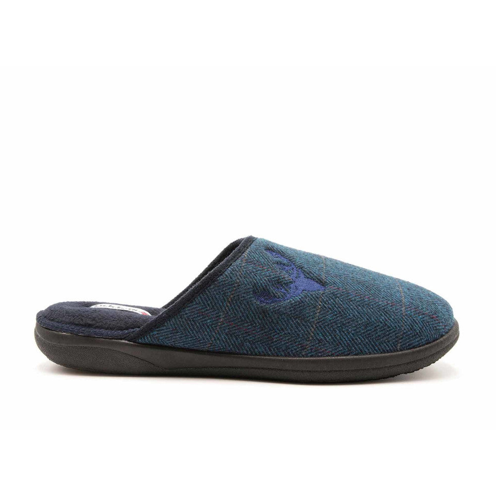 Padders Stag 490 96 Navy Slippers Wallace