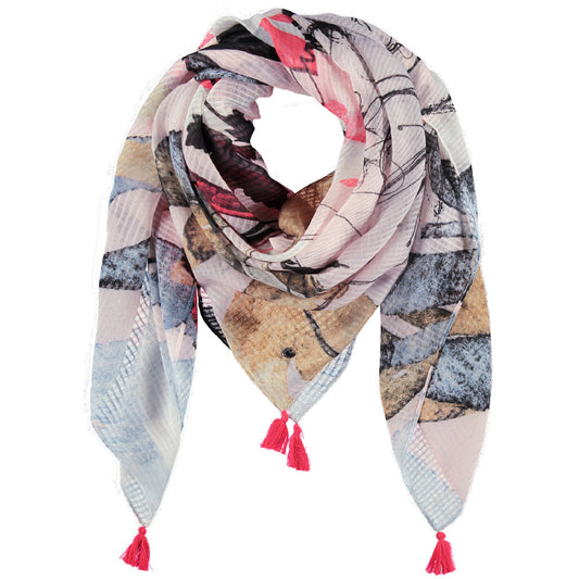 Taifun 700013-13109 9702 Offwhite Patterned Scarf