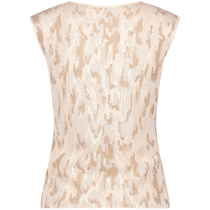 Taifun 372312 15109 9452 Light Cream Patterned Knitted Top