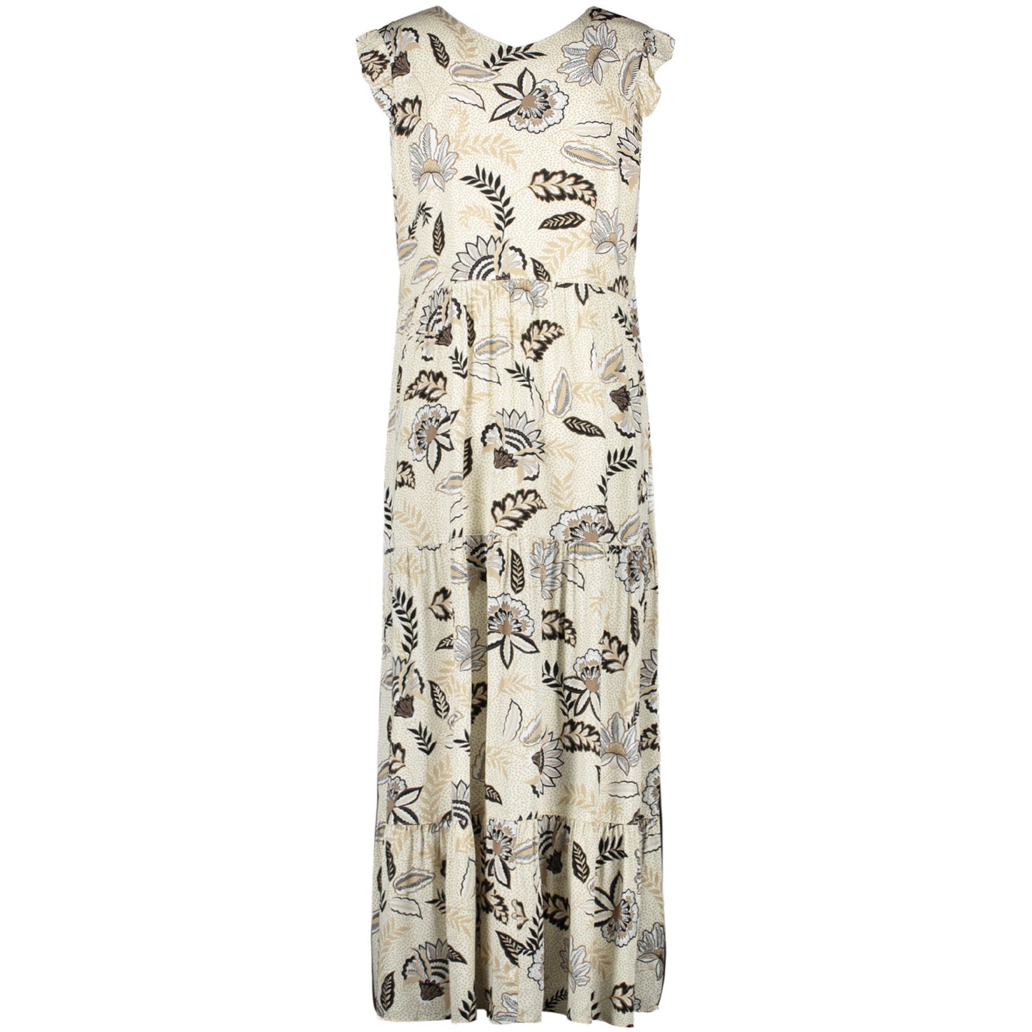 Taifun 380317 11100 9452 Light Cream Patterned Dress