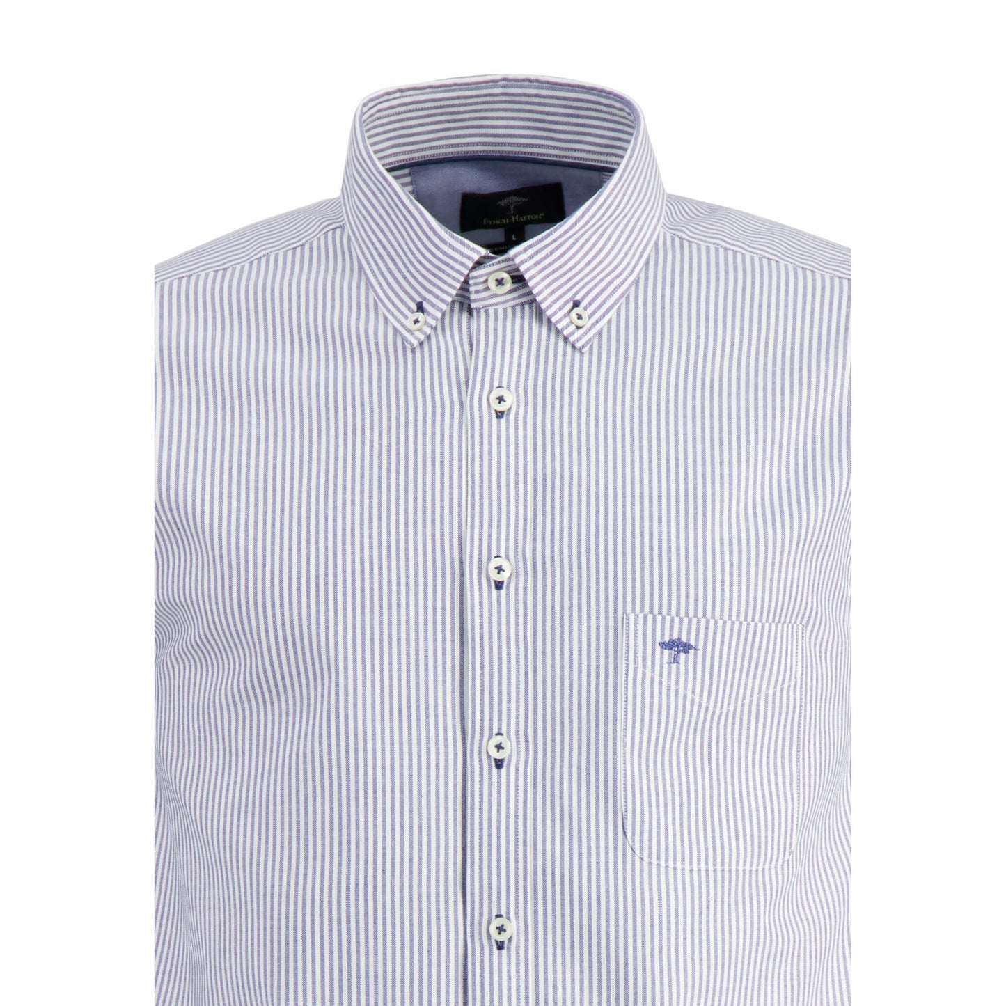 Fynch Hatton 1213 5020 5023 Midblue Oxford Striped Casual Shirt
