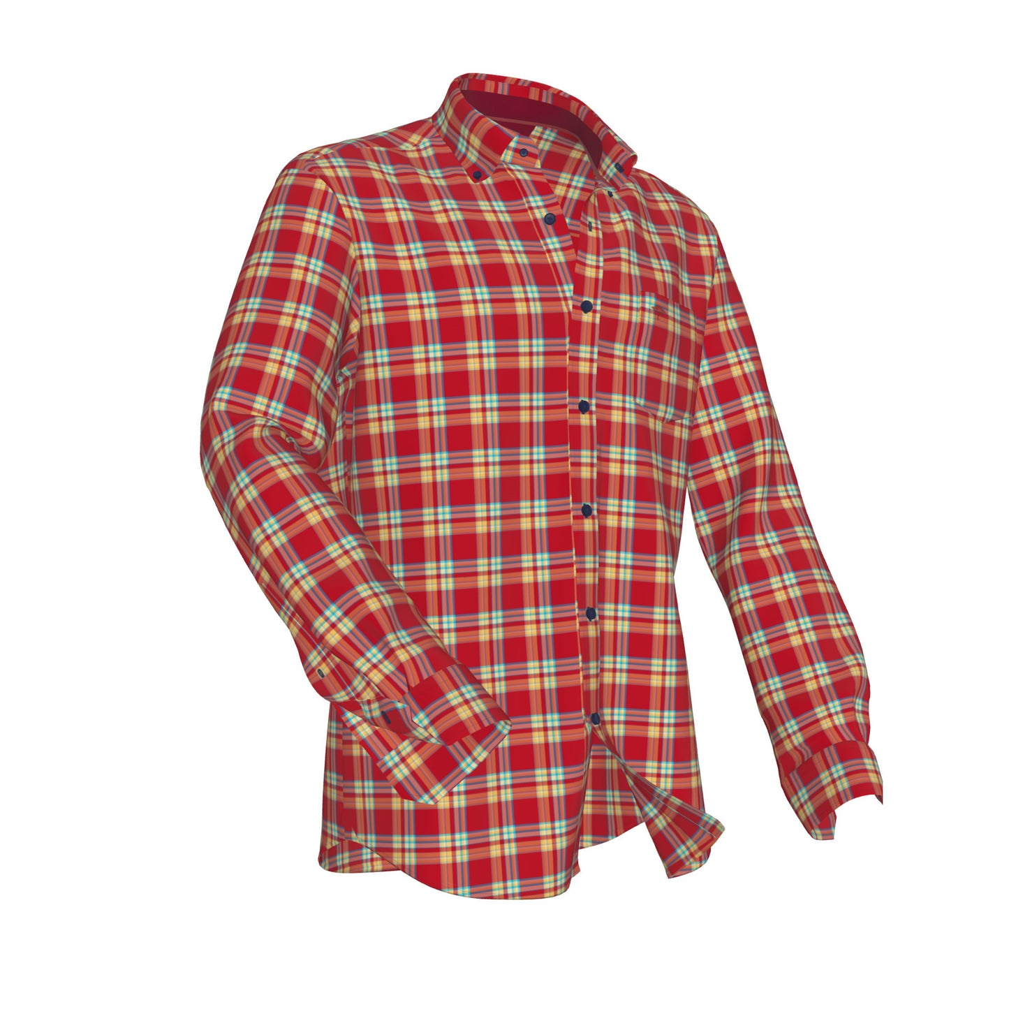 Fynch Hatton 1213 6020 6021 Red Check Flannel Check Casual Shirt