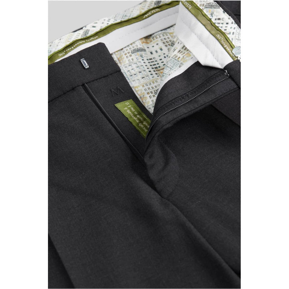 Meyer 344 08 Roma Charcoal Fine Tropical Wool Trousers