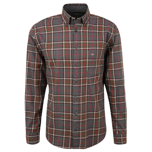 Fynch-Hatton 1221 6040 6041 Anthra Check Flannel Shirt