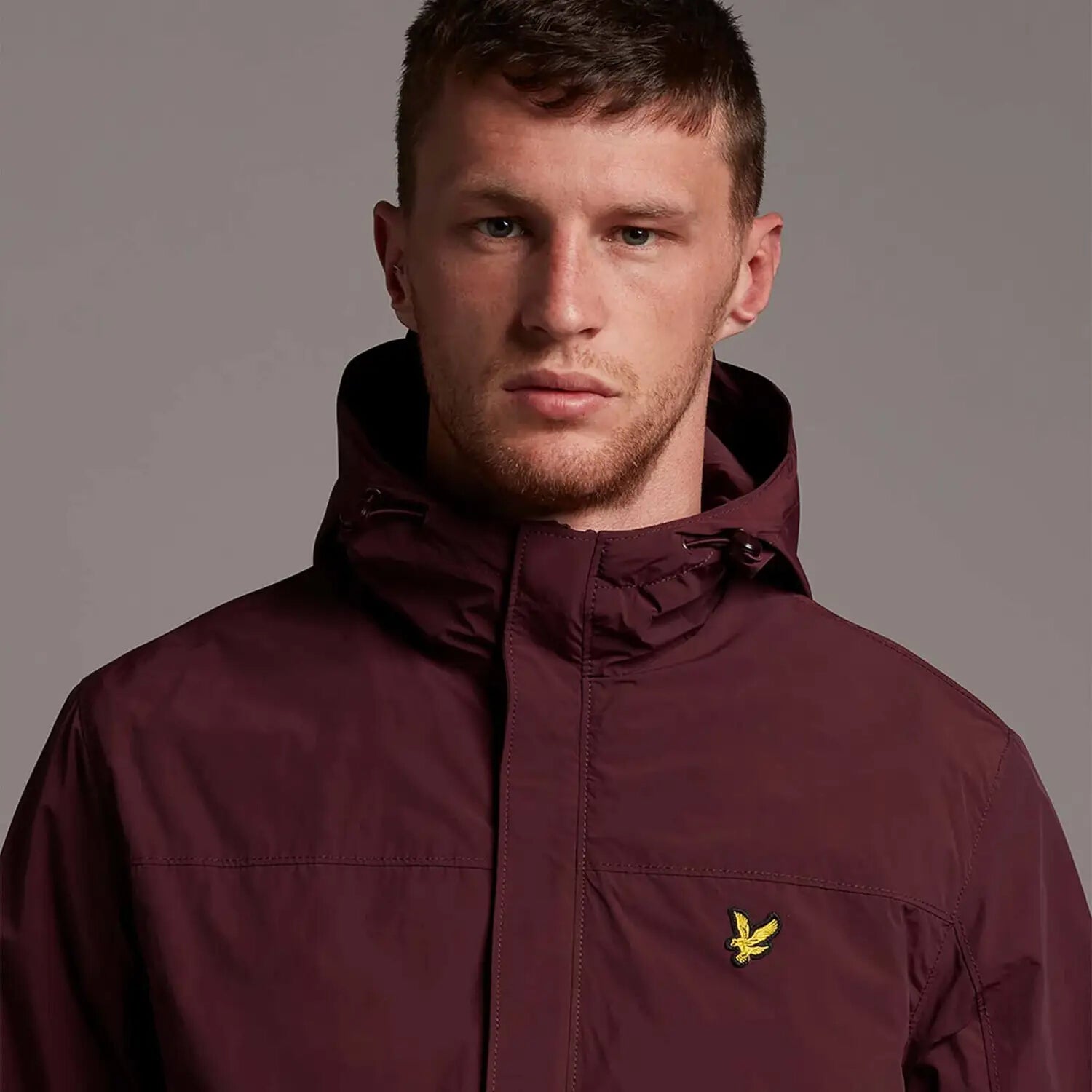 Lyle and scott jacket on sale burgundy