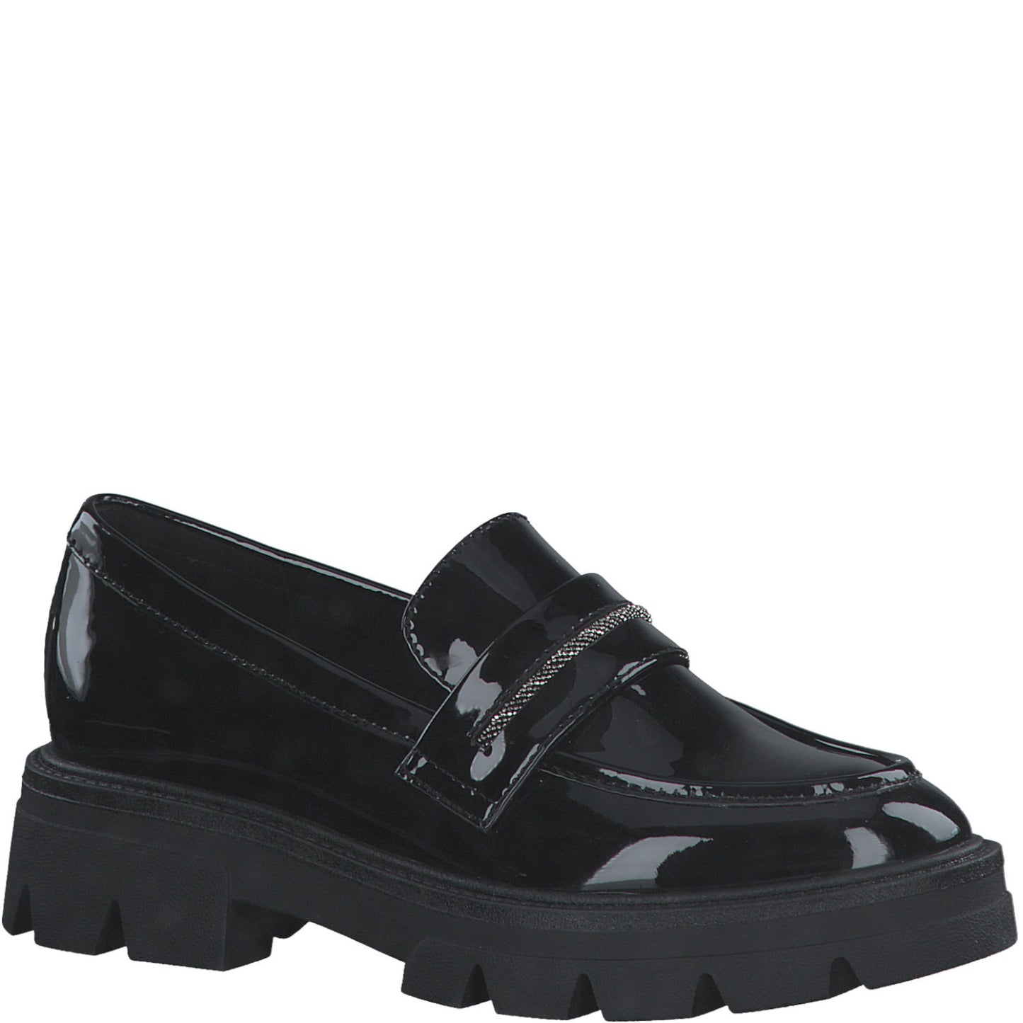 S Oliver 5-24705-41 018 Black Patent Trainers