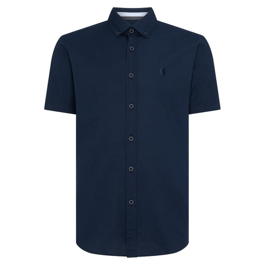 Remus Uomo 13600SS 78 Navy Tapered Short Sleeve Oxford Shirt