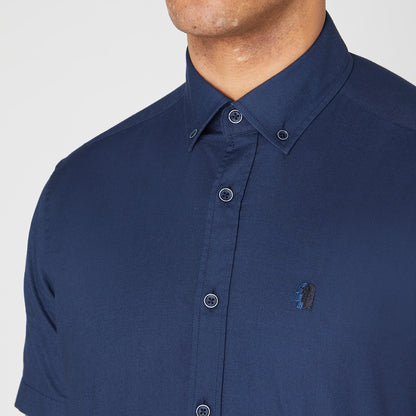 Remus Uomo 13600SS 78 Navy Tapered Short Sleeve Oxford Shirt