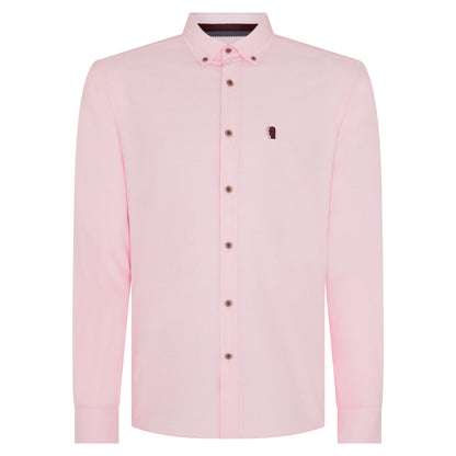 Remus Uomo 13600 61 Light Pink Tapered Long Sleeve Casual Shirt