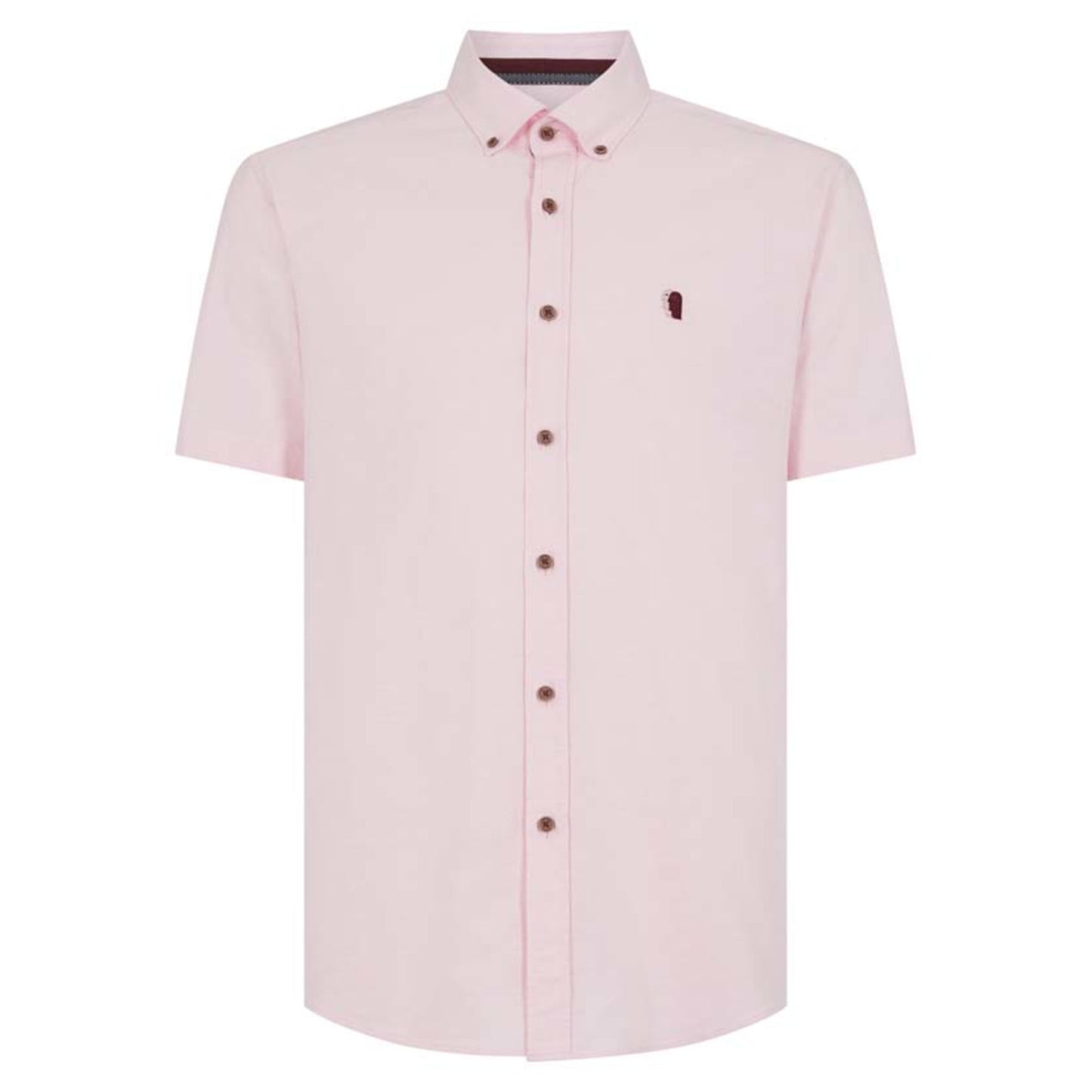 Remus Uomo 13600SS 61 Light Pink Tapered Short Sleeve Oxford Shirt
