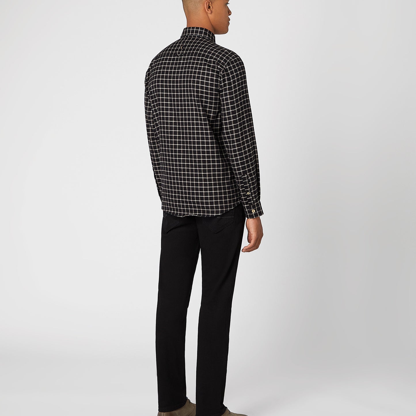 Remus Uomo 13729 00 Black Overshirt Parker Cotton Casual Shirt