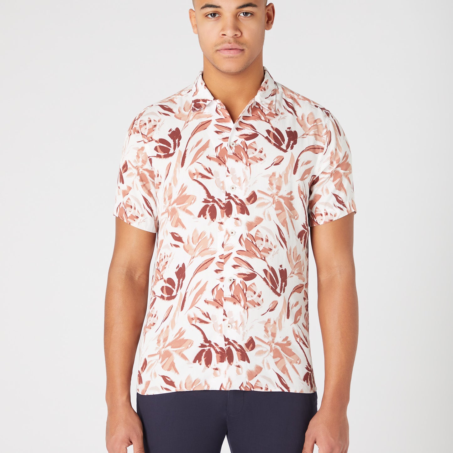 Remus Uomo 13745SS 16 Pink Tapered/Paolo Long Sleeve Casual Shirt