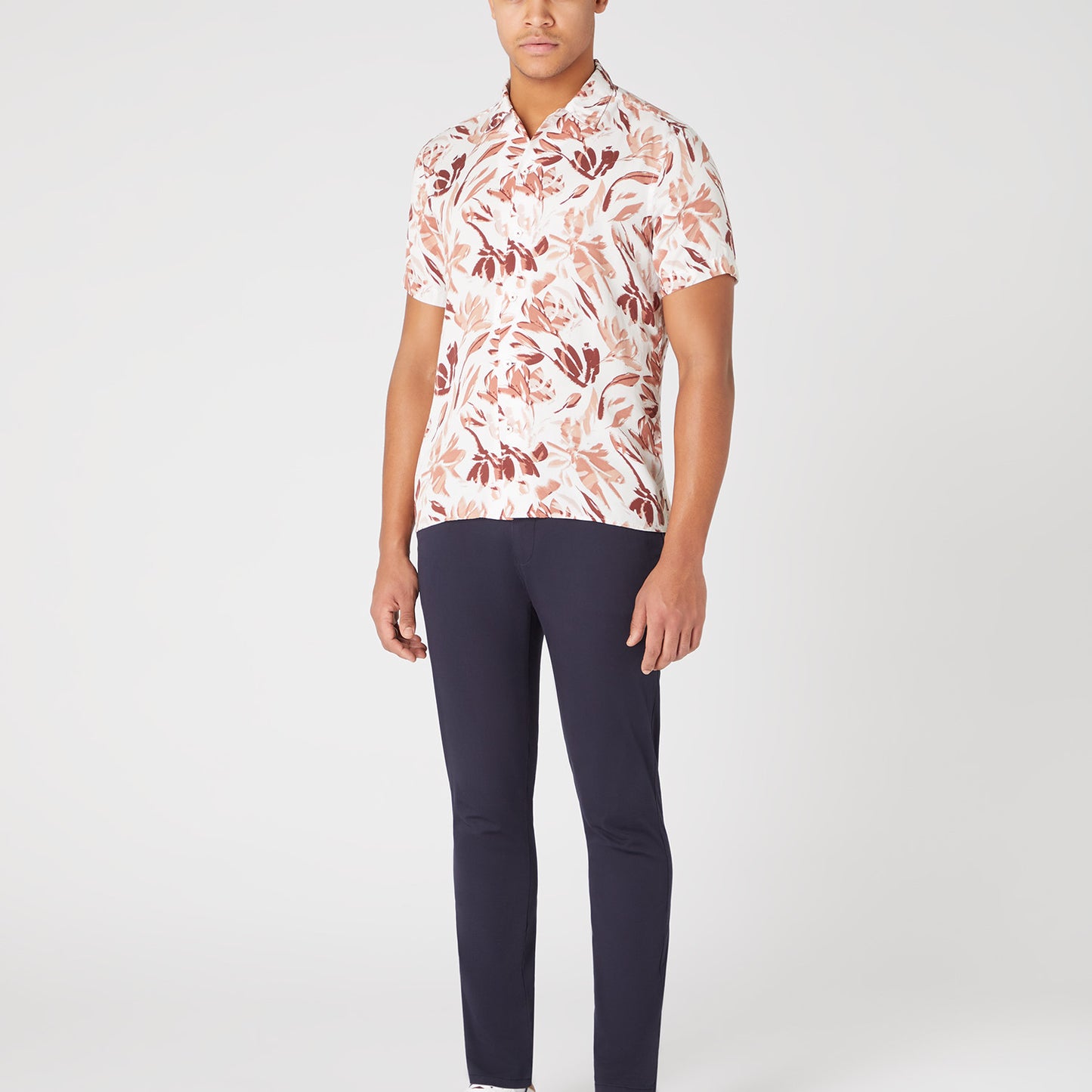 Remus Uomo 13745SS 16 Pink Tapered/Paolo Long Sleeve Casual Shirt